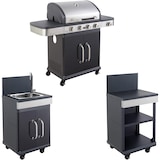 thumbnail of MF - Barbacoa de Gas FIDGI 4 Quemadores con Aparador y Fregadero. Parrilla Lateral y Plancha Hierro Fundido - Cocina Exterior para 10 Personas