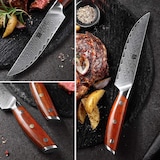 thumbnail of XinZuo - Cuchillos para carne de Damasco 4 piezas - Serie B27 Yi