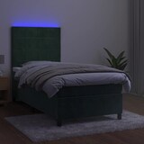 thumbnail of vidaXL Boxspringbett mit Matratze & LED Dunkelgrün 80x200 cm Samt