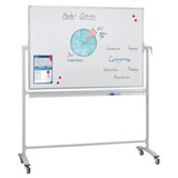 thumbnail of FRANKEN Mobiles Whiteboard 90 x 120 cm, doppelseitig, lackiert, magnetisch, beschreibbar, trocken abwischbar, Whiteboard mit Ständer und Rollen