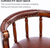 thumbnail of Barhocker mit Rückenlehne 96x55x55 cm Braun 360 Grad drehbar Echtleder Sitz Holzgestell mit komfortabler Polsterung für Küche Theke Bar