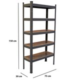 thumbnail of 2x Wohnzimmerregal 150x75x30 cm dunkel Traglast je 650 kg Steckregal Schwerlastregal Lagerregal