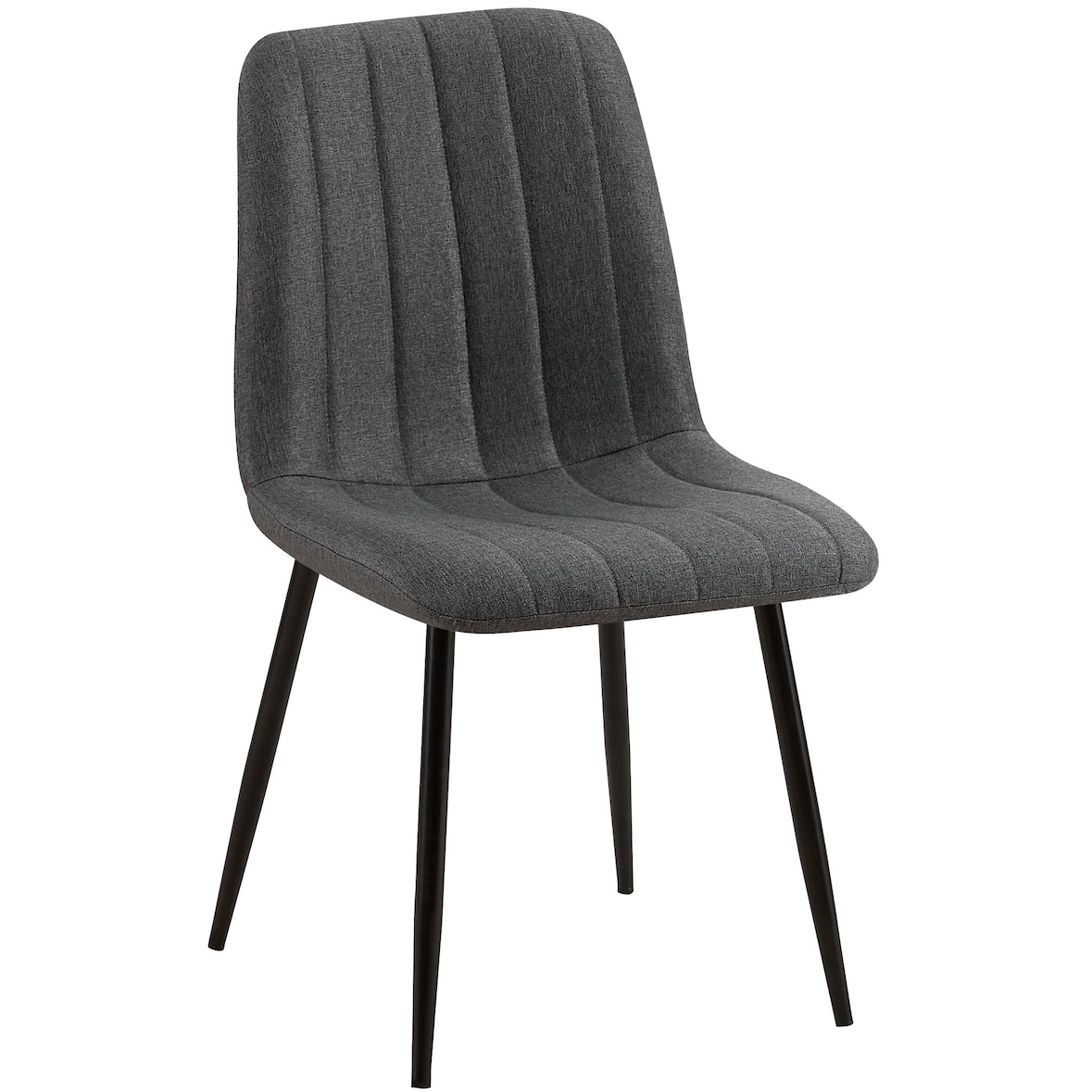 Chaise de salle à manger Dijon avec Piètement en métal noir Tissu/Gris foncé