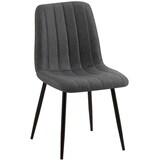 thumbnail of Chaise de salle à manger Dijon avec Piètement en métal noir Tissu/Gris foncé