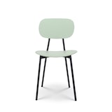 thumbnail of Silla verde de estilo contemporáneo con patas de metal negro - modelo LEA