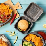 thumbnail of greenbox - Caja reutilizable "Häppy Box" para hamburguesa 16 x 15 x 8,5 cm,, 15 ud.