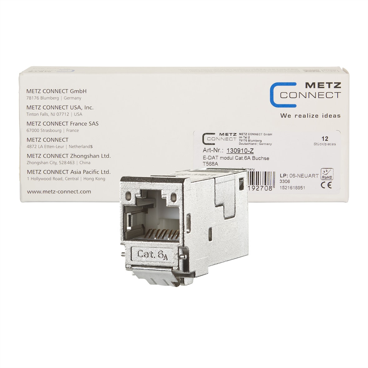 METZ CONNECT E-DAT modul Cat.6A Buchse, nur im 12er Pack