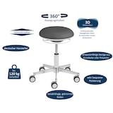 thumbnail of Mayer Sitzmöbel, Drehhocker mit 3D-Sitzelement 1353, Kristallgrau, Kunstleder, Alu-Fußkreuz, 1353_01_30584