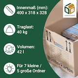 thumbnail of 10 x Bücherkarton Compact 40 kg Traglast stabiler Umzugskarton Bücherkiste Umzug 2-wellige Movebox BB-Verpackungen