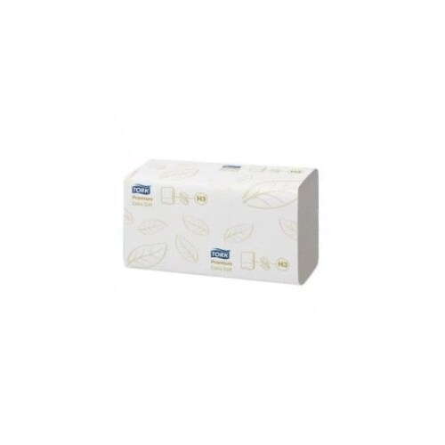 Tork Premium handdoek extra soft, 2-laags,  ZZ-fold, systeem H3, wit, 200 sheets, pak van 15 stuks