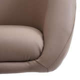 thumbnail of Eetkamerstoel HWC-F19, keukenstoel draaistoel loungestoel, in hoogte verstelbaar ~ kunstleer taupe