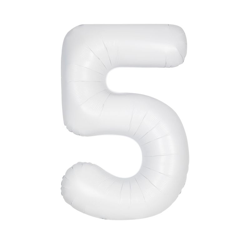 XL Folienballon weiss Zahl 5