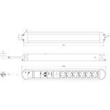 thumbnail of BACHMANN PRIMO Steckdosenleiste 6x Schutzkontakt Aluminium Gerätevollschutz, 1,75 m