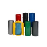 thumbnail of PROREGAL Robuster Abfallsammler mit Deckel & Doppeltür | 150 Liter, HxBxT 98x50x50cm | Stahl | Blau | Mülleimer Abfalleimer Müllkorb