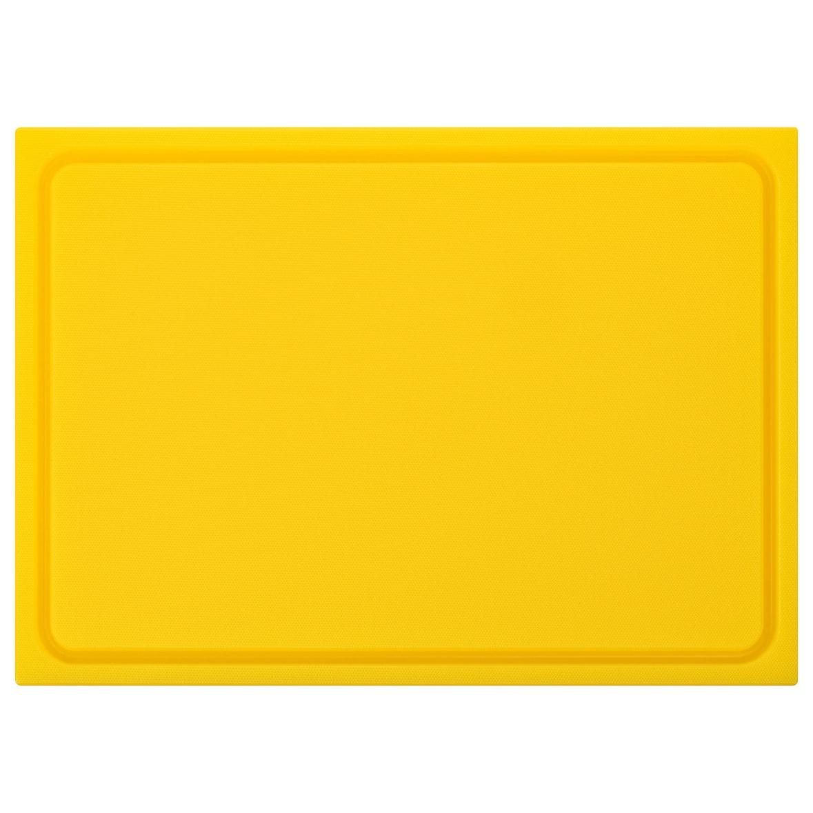 Muvell Schneidebrett Kunststoff HDPE500 | Gelb 60x40x2 cm | Schneidbrett | Gastro Profi HACCP Geflügel Küchenbrett | 1 Seite mit Saftrinne |