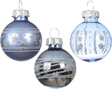 thumbnail of 9 Weihnachtskugeln Glas mit Motiven 3cm Christbaumkugeln Weihnachtsbaumkugeln Christbaumschmuck Weihnachtsbaumschmuck Dämmerungsblau Mix transparent