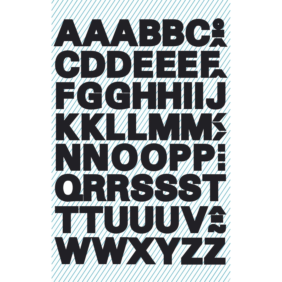Avery Zweckform® 3780 Buchstaben-Etiketten - A-Z, 9,5 mm, schwarz, selbstklebend, wetterfest, 104 Etiketten