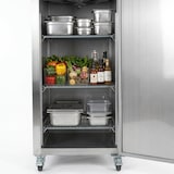 thumbnail of Romux® Kühlschrank mit 1 Tür 68 cm mit Umluftkühlung | Gastro Kühlschrank aus Edelstahl mit 600 L Kapazität - 3 Einlegeböden und 550 W