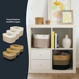 thumbnail of HMF Aufbewahrungskorb mit versteckten Griffen, 3er Set, Korb aus Baumwolle, 37,5 x 25 x 22,5 cm, Weiß-Braun