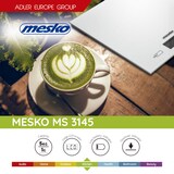 thumbnail of Mesko MS3145 Extra flache digitale Küchenwaage, Glasplattform, Genauigkeit 1g bis 5 kg, Tara-Funktion, Grau