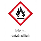 thumbnail of Aufkleber I Gefahrensymbol Flamme GHS 02, leichtentzündlich, Folie, 26x37mm, 12/Bogen, GHS-Verordnung