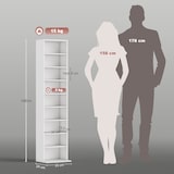 thumbnail of HOMCOM estantería para CDs y DVDs soportes para CD estrechos con 9 compartimentos estantes ajustables para salón oficina 33x24x140 cm blanco