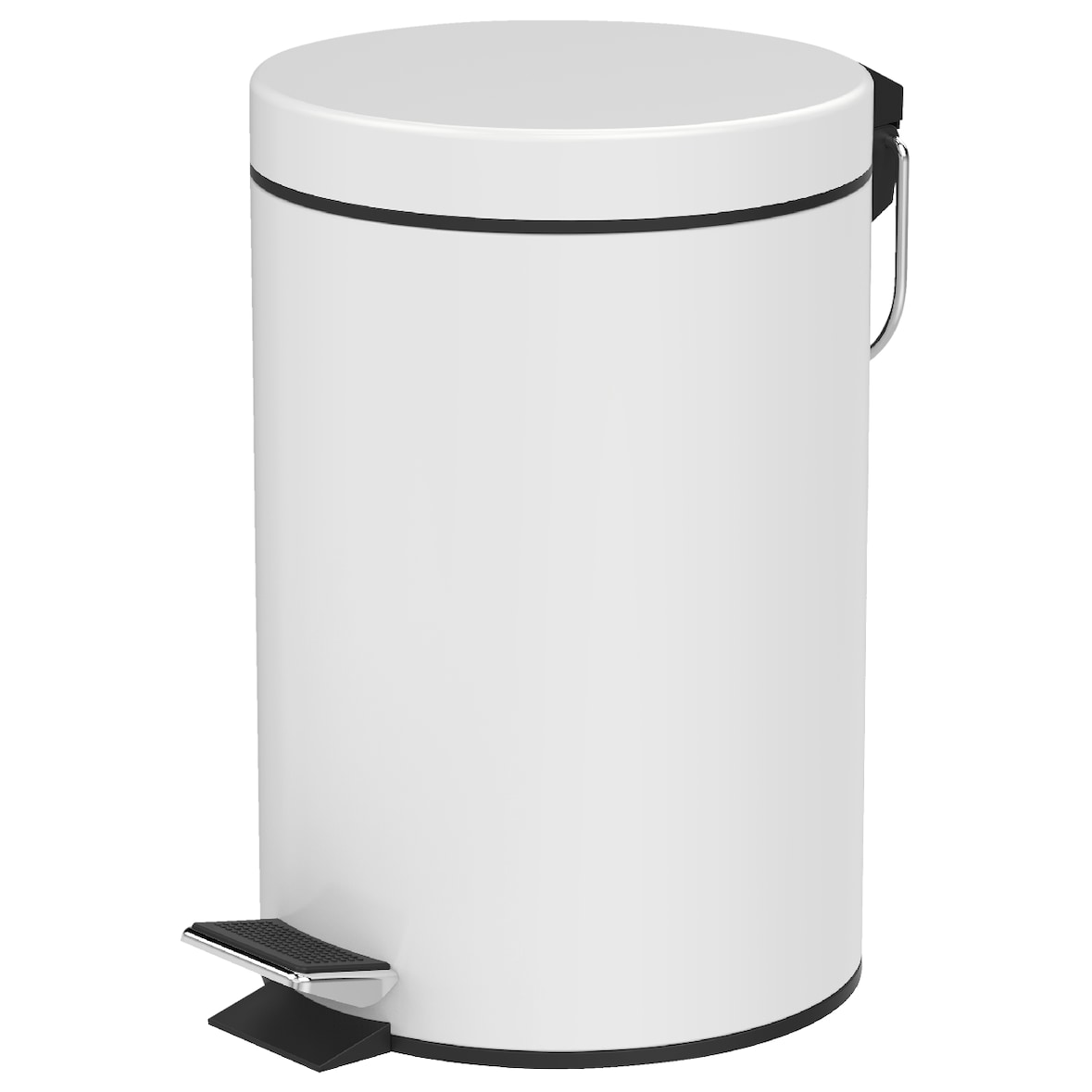 Tarrington House Papelera de pedal, metal, Ø16,8 x 25,8 cm, redonda, blanca, 3 L