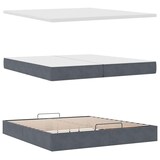 thumbnail of vidaXL Ottoman-Bett mit Matratzen Dunkelgrau 200x200 cm Samt