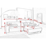 thumbnail of KAWOLA Sofa YORK Leder Life-line light-grey Recamiere rechts Fuß Metall Chrom matt