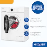 thumbnail of Exquisit Waschmaschine 6kg, Energieeffizienzklasse A, max. 1000 U/min, ECO 40-60, Höhenverstellbare Füße, 16 Waschprogramme, WA56110-020A weiss
