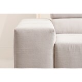 thumbnail of KAWOLA Sofa NEVADA Ecksofa Feincord silber mit motorischem Sitzvorzug Recamiere rechts