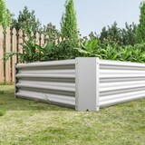 thumbnail of Hochbeet aus Metall 30x180x90 cm Silber aus verzinktem Stahlwellblech ohne Boden mit gefalteter Innenkante wetterfest für Garten Terrasse