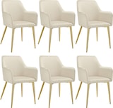 thumbnail of tectake Armlehnstuhl Avane, Samtoptik, gepolstert - 6er Set beige
