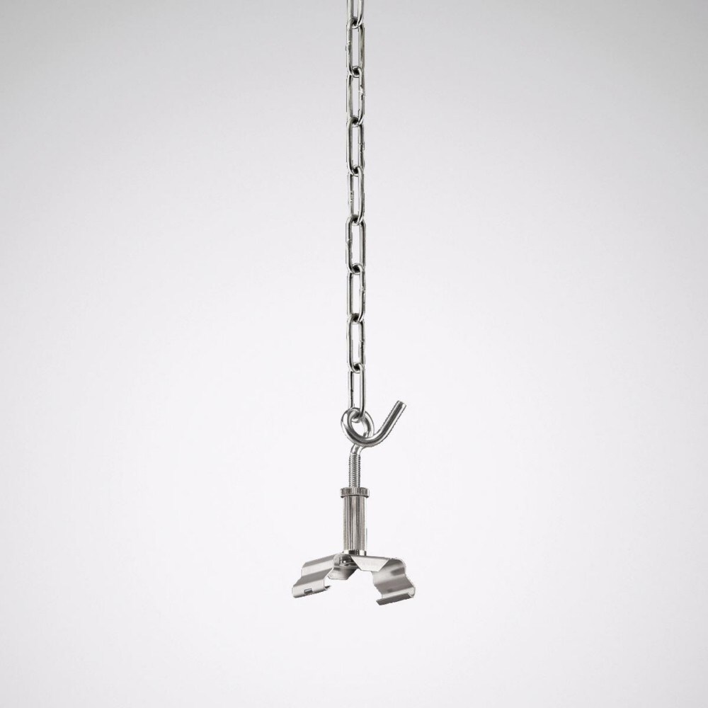 Ein Haken mit einer Kette und einem Greifer.