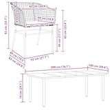 thumbnail of vidaXL 7-tlg. Garten-Essgruppe mit Kissen Braun Poly Rattan Glas