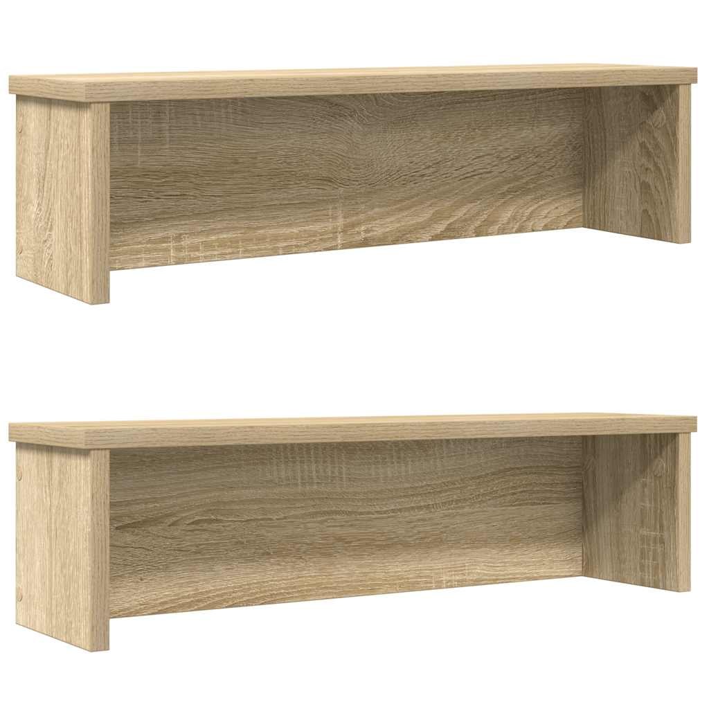 vidaXL Keukenrekken stapelbaar 2 st 50x15x16 cm sonoma eikenkleurig