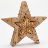 thumbnail of Zwei LED Holzsterne 16 LED Weihnachtsstern Deko