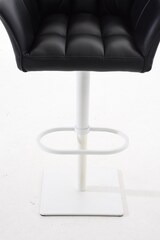 thumbnail of Décoshop26 - Barhocker hoher Tresenhocker quadratische Ziernähte schwarzer PVC-Sitz weißes Metallgestell 10_0004740