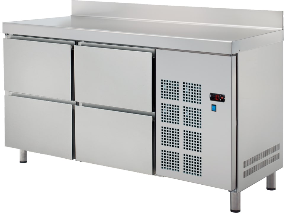 Kühler tisch gn 1/1 4 schubladen - 1345x700x850 mm - 220 W 230/1V - 74689509 Eurast