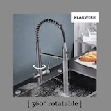 thumbnail of Bernd | Tapete filtrante de 3 vias cinza titânio gastronomia | Torneira de cozinha com osmose de aço inoxidável com mola restaurante com rotação  360°