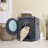 thumbnail of Wäschetrockner 3 kg bis 4 kg 850 W mit 6 Programmen Überhitzungsschutz Wandmontage in Grau 35x25x70cm für effiziente Trocknung, platzsparende Nutzung