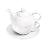 thumbnail of Stalgast, Tea for one-Set, 3-tlg.; Teekanne mit Tasse und Untertasse, reinweißes Hotelporzellan, Serie Isabell, 350 ml