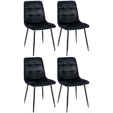 thumbnail of Set van 4 eetkamerstoelen Antibes Velvet zwart