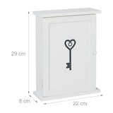 thumbnail of Relaxdays Schlüsselkasten Holz, Schlüssel-Aufdruck, Landhausstil, zum Aufhängen, Schrank HxBxT 29 x 22 x 8 cm, weiß