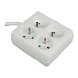 thumbnail of Steckdosenleiste, 4 Steckdosen Typ E, Kabel 1.5 m, 3G1.5, Innenbereich, quadratisch, Weiß