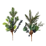 thumbnail of Künstliche Zweige 24cm mit blauen Beeren 1 Stück sortiert Grün / Braun