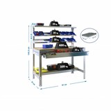 thumbnail of PROREGAL Établi BUFFALO avec étagère frontale et tiroir | HxLxP 84x90x61cm | Capacité de charge 400kg | Galvanisé