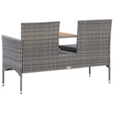 thumbnail of vidaXL Tuinbank 2-zits met tafeltje 143 cm poly rattan grijs