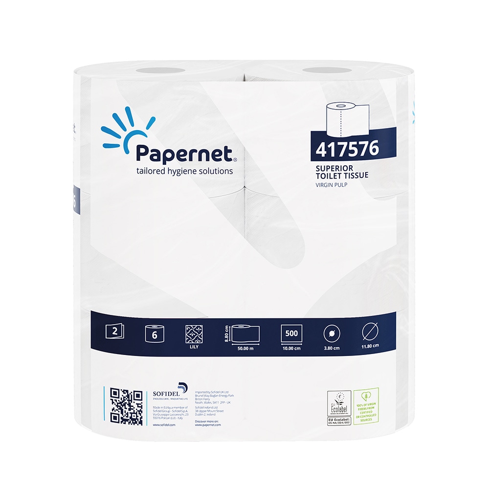 Papel Higiénico Doméstico 50mts 2Fls 15.5g PAPERNET 6 Rollos