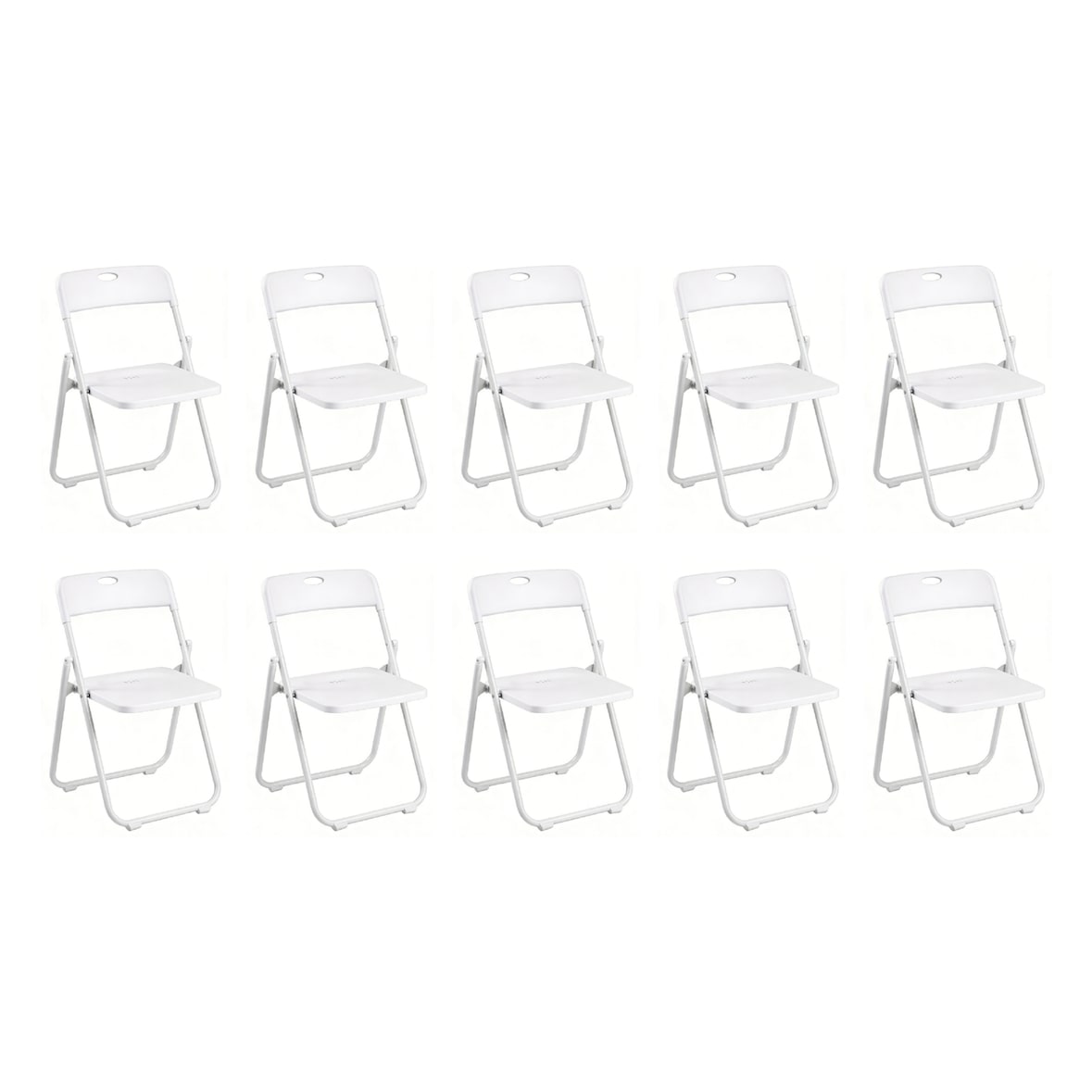 Pack 10 Silla Plegable Blanca Multiusos Estilo Eventos con Estructura Metálica